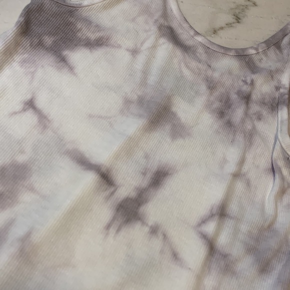 PINK VS gray ribbed tie dye racerback tank - Picture 3 of 6